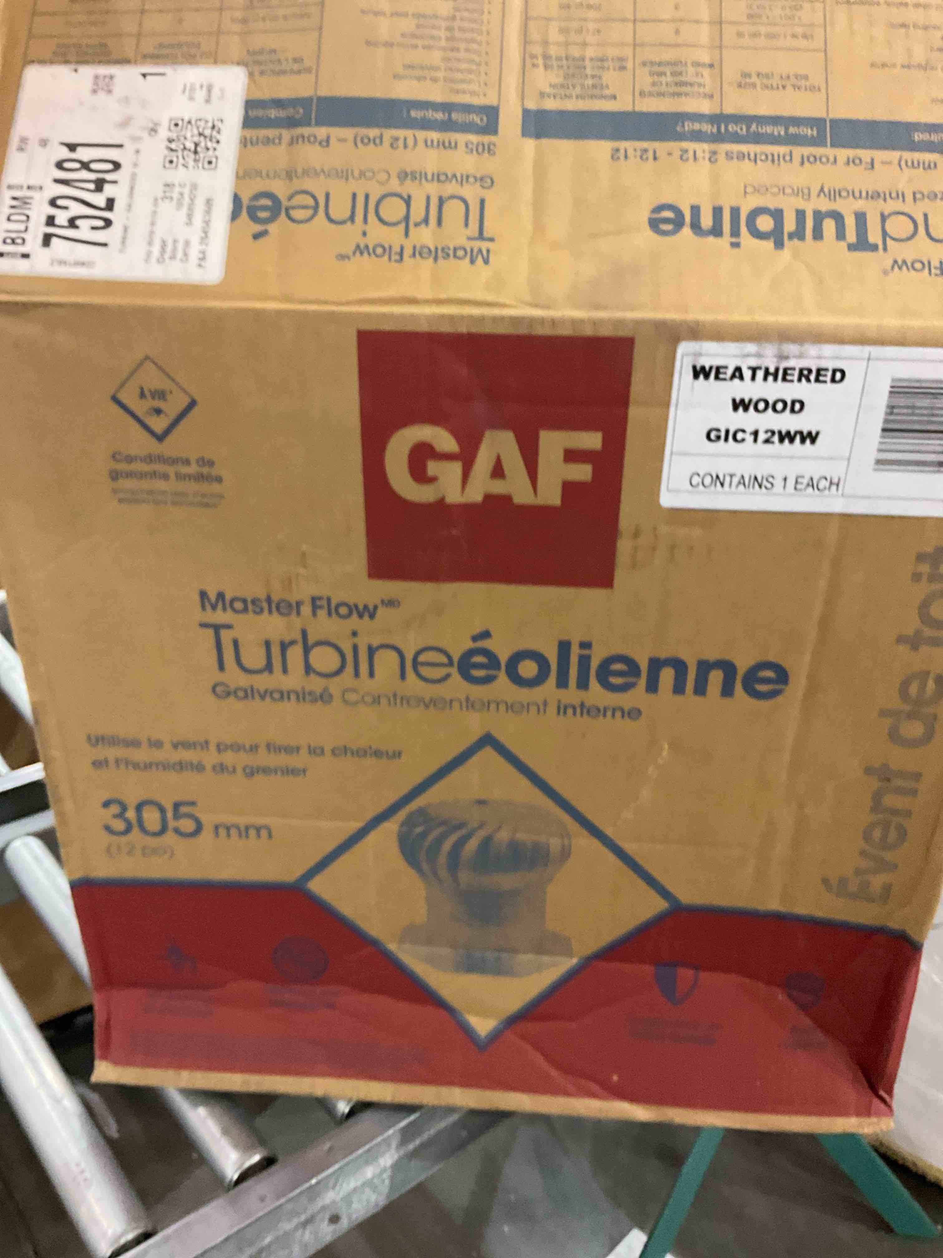 Ll Building Gic12ww Internally Braced Turbine Ventilator, 12", Weathered Wood