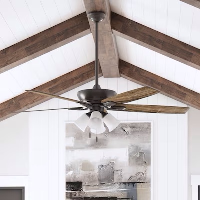 Harbor Breeze Macon Bay 62-in /Driftwood Blades LED Indoor Ceiling