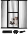 Lumizone Extra Tall Pet Gate 61.02" High Pressure Mounted 59.25"-63.38" Extra Wide (9 Sizes) 1.37" Gap for Cat Dog Children Stairs Doorway Hallway No Drilling Auto-Close (59.25"-63.38", Black) Black, 59.25"-63.38"/150.5-160.5cm