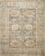 Loloi II Margot Collection MAT-03 Ocean / Spice 7'-6" x 9'-6", 3.8" Thick, Area Rug, feat.CloudPile, Soft, Durable, Printed, Medallion, Low Pile, Non-Shedding, Easy Clean, Living Room Rug