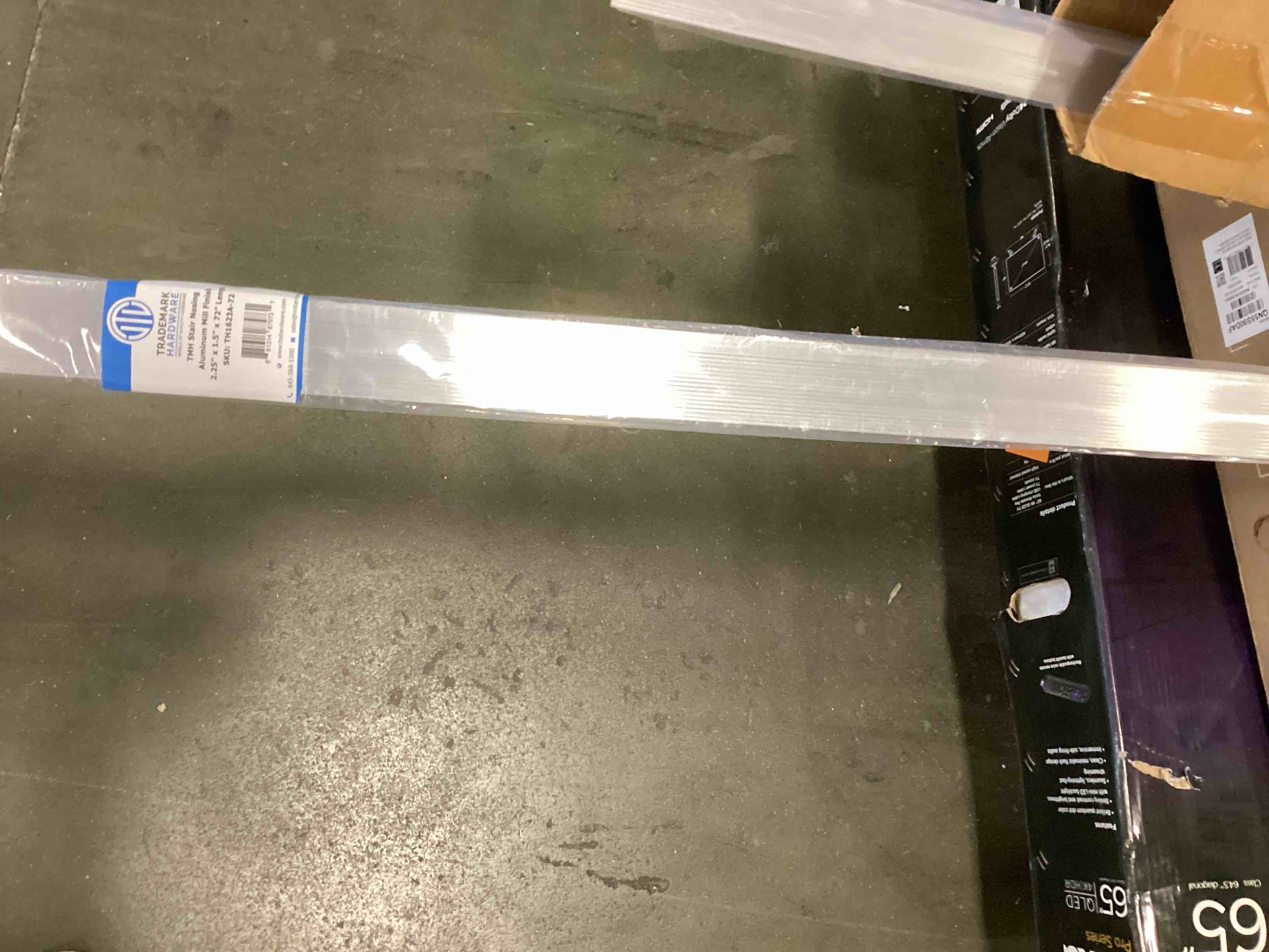 TMH Stair Nosing, 72" Long, Aluminum Mill (Silver)