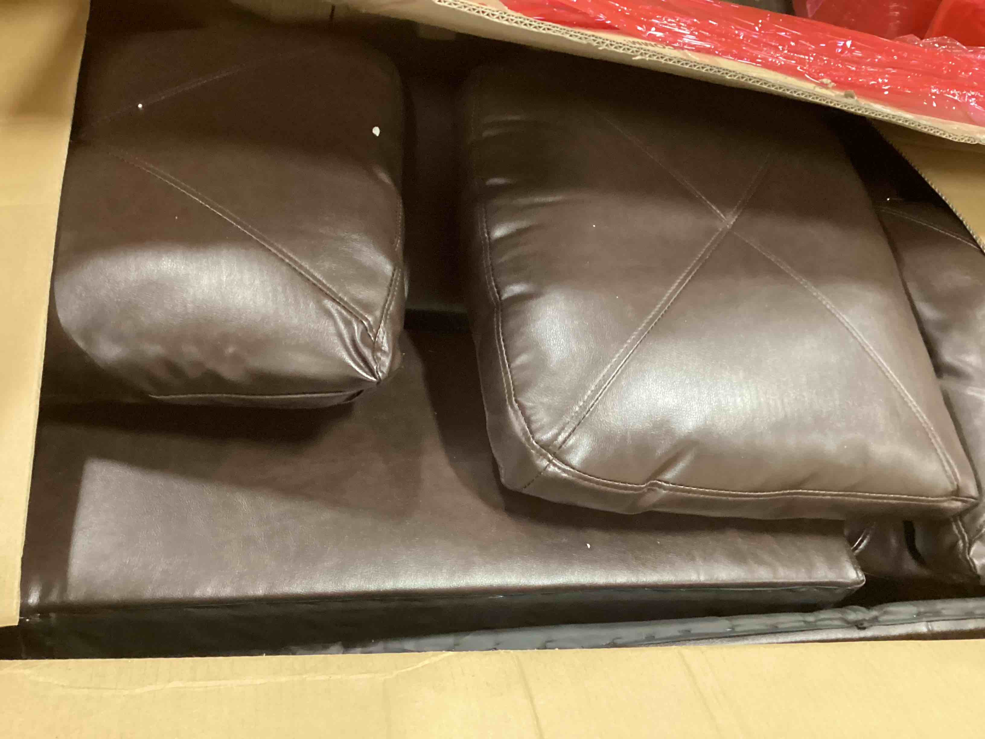 box 2/3) 97" W Sectional Couches for Living Room, Leather
