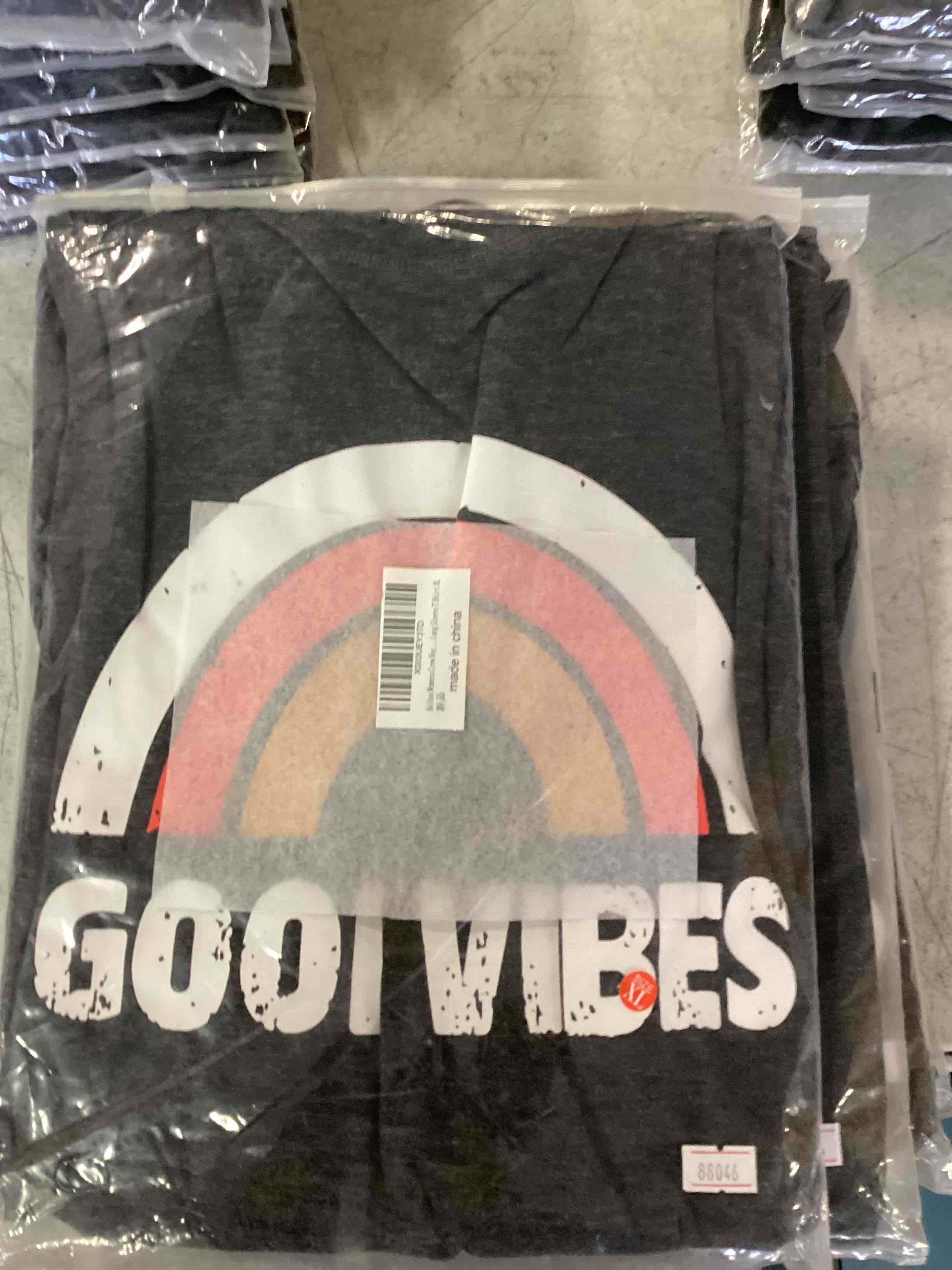 Akihoo Womens Casual Long Sleeve Tunic Tops Crew Neck Shirt Blouses 060 Rainbow Orange X-Large