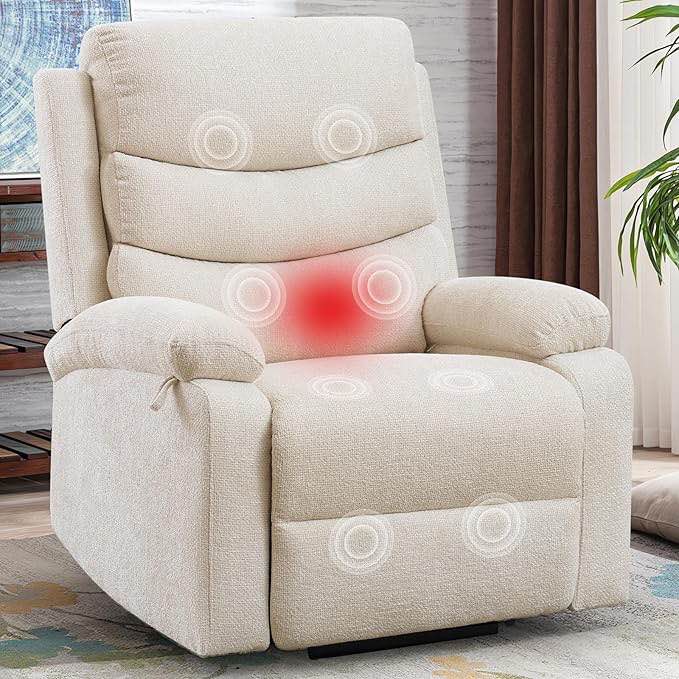 Power Lift Recliner Chair with Heat and Massage Electric Fabric Recliner Chair for Elderly with Side Pocket, USB Charge Port, Remote Control for Living Room (Deep Brown)