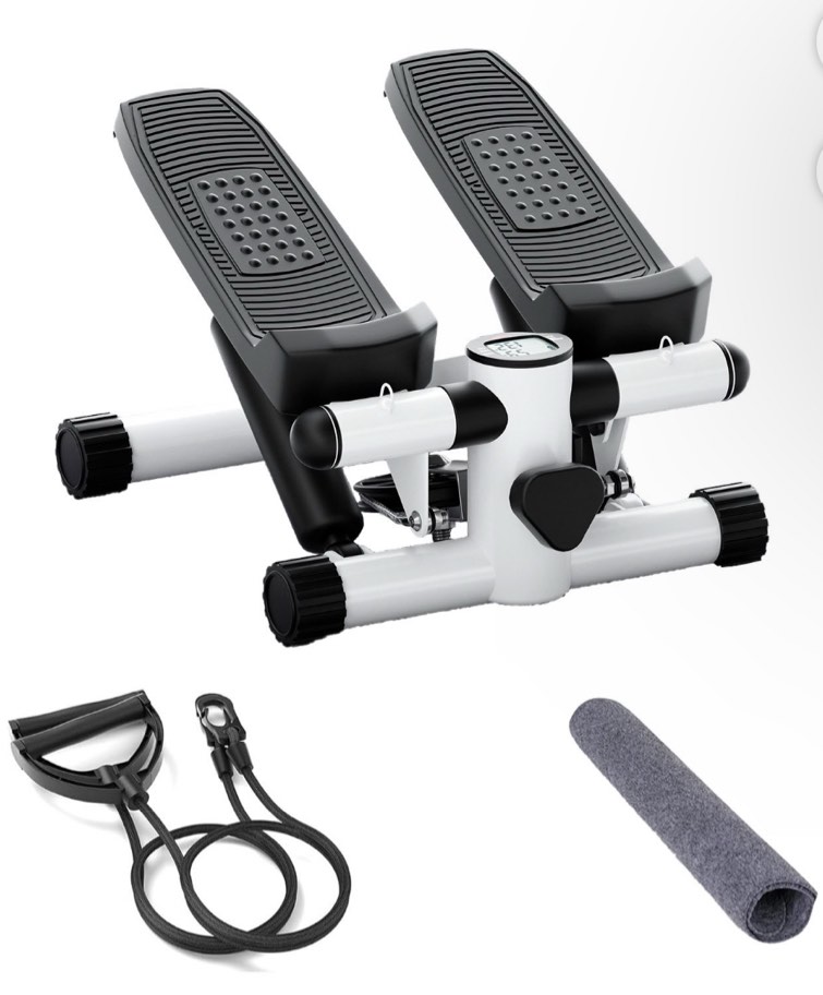 Steppers for Exercise, Stair Stepper with Resistance Bands, Mini Stepper Hydraulic Fitness Stepper with LCD Monitor Suitable for home fitness strength training