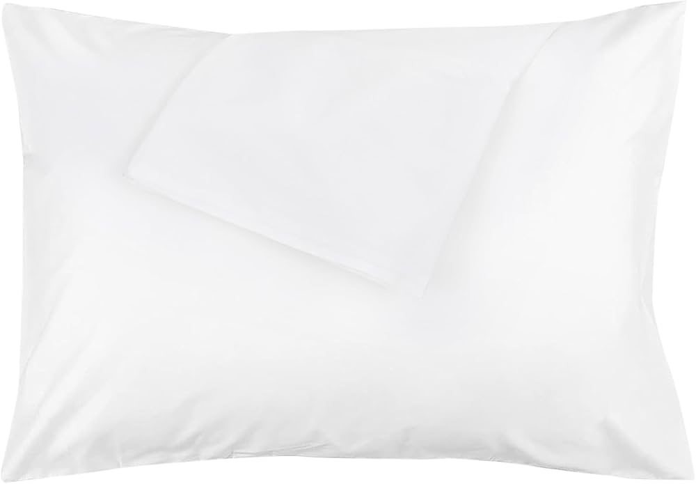 Baby Amabc Toddler Pillow with Pillowcase - Soft and Comfortable Kids Pillow for Sleeping - Small Pillows & 100% Natural Cotton Pillow Covers for Cot Bed Travel Daycare Cribs Nap, 13 x 18 Inches White