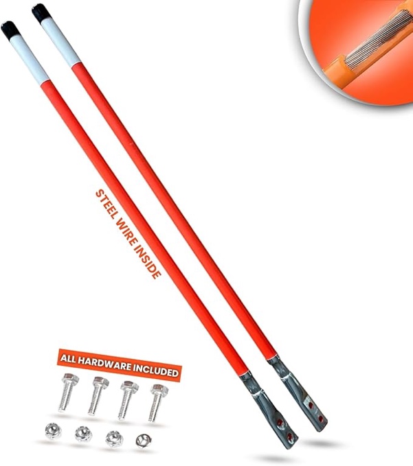36" Length - Reflective, Universal Orange Snow Plow Guide Markers (2)