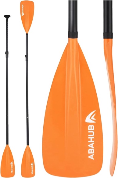 Abahub SUP Paddle - 3 Piece Adjustable Paddles - Lightweight Stand-up Paddle Oars for Paddleboard, Adjustable Aluminum Alloy Shaft 68" - 84", Black/Blue/Green/Orange/Red/Yellow Plastic Nylon Blade