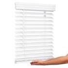 Lotus & Windoware Cordless 2  Faux Wood Room Darkening Horizontal Blind  34  W x 60  L  Bright White  Embossed