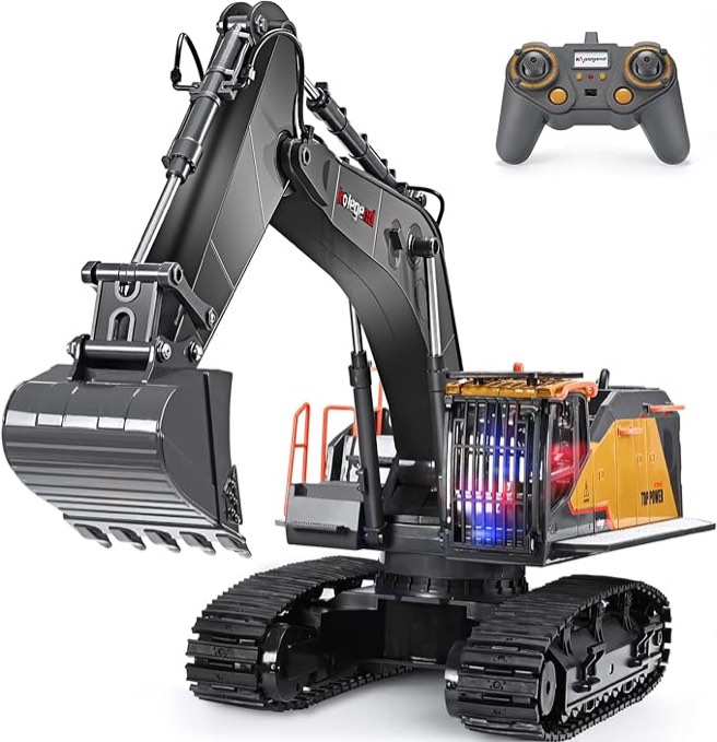 kolegend 22 Channel RC Excavator Metal Shovel Independent Arms 1/14 Scale, Professional Remote Control Construction Vehicles, Boy Toys Best Gift for 8+ Years Old Boys Adults