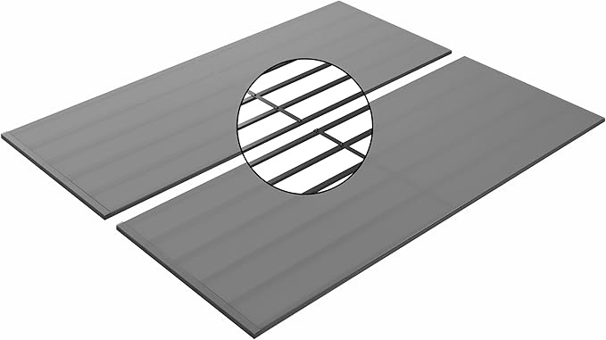 Metal Bed Slat Compact Fabric Covered Vertical Mattress Support Bunkie Board,Box Spring Replacement,Grey