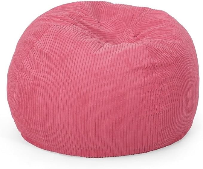 Magic Neon Bag, Modern Corduroy Polyester Bean Bag Chair,Pink Rose