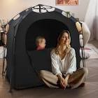 Blackout Canopy Pack N Play Blackout Cover Baby Sleep Tent 1-Click Set Up Blackout Tent Travel Crib Tent Canopy Portable Privacy Tent Blackout Canopy Crib Cover