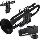 Pampet Professional Plastic Bb Trumpet Standard Trumpet Set for Student Beginner With 7C Mouthpiece and 3C Mouthpiece,Bb Trumpet Instrument, Blue