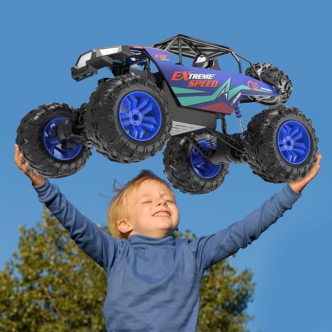 DE60 Large 1:8 Scale Upgraded RC Cars Remote Control Car for Adults Boys, Off Road Monster Truck with Realistic Sound