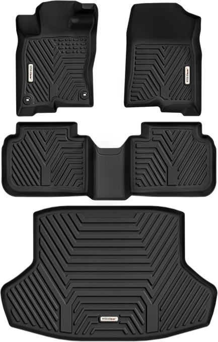 YITAMOTOR All Weather Floor Mats Black, Car Floor Liners Accessories, Trunk Mat Set