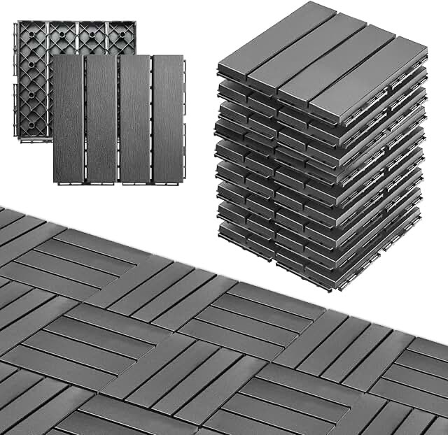 (36 pcs) Plastic Interlocking Deck Tiles Outdoor