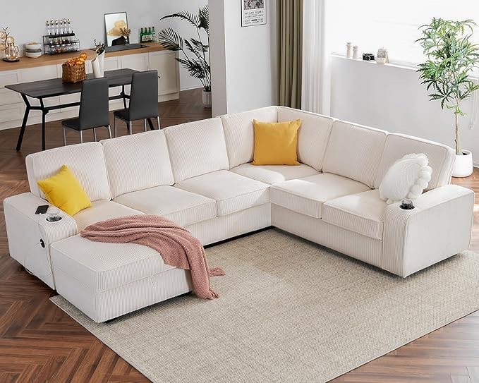 U Shaped Sofa bed (white)