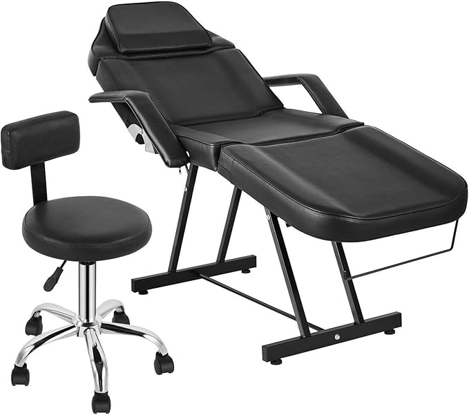  Massage Bed , Facial Chair for Beautician Bed Adjustable, Massage Bed for Beauty Salon,Black