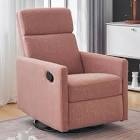 Ketaiyou Swivel Rocking Recliner Chair for Adults, Nursery Glider Chair, Pink