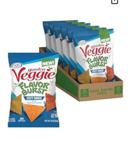 Sensible Portions Gluten-Free Garden Veggie Flavor Burst Zesty Ranch Tortilla Chips 12 oz(Best By 10/20/2024)