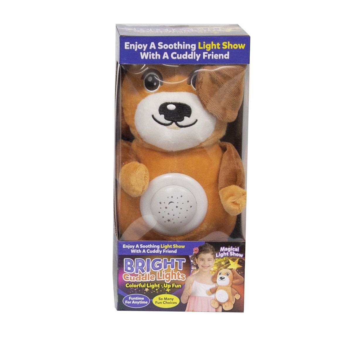 Pinnacle Brands Bright Cuddle Lights Sleep Plushies Colorful Fun for Kids Light Bear Brown 3.15 inch