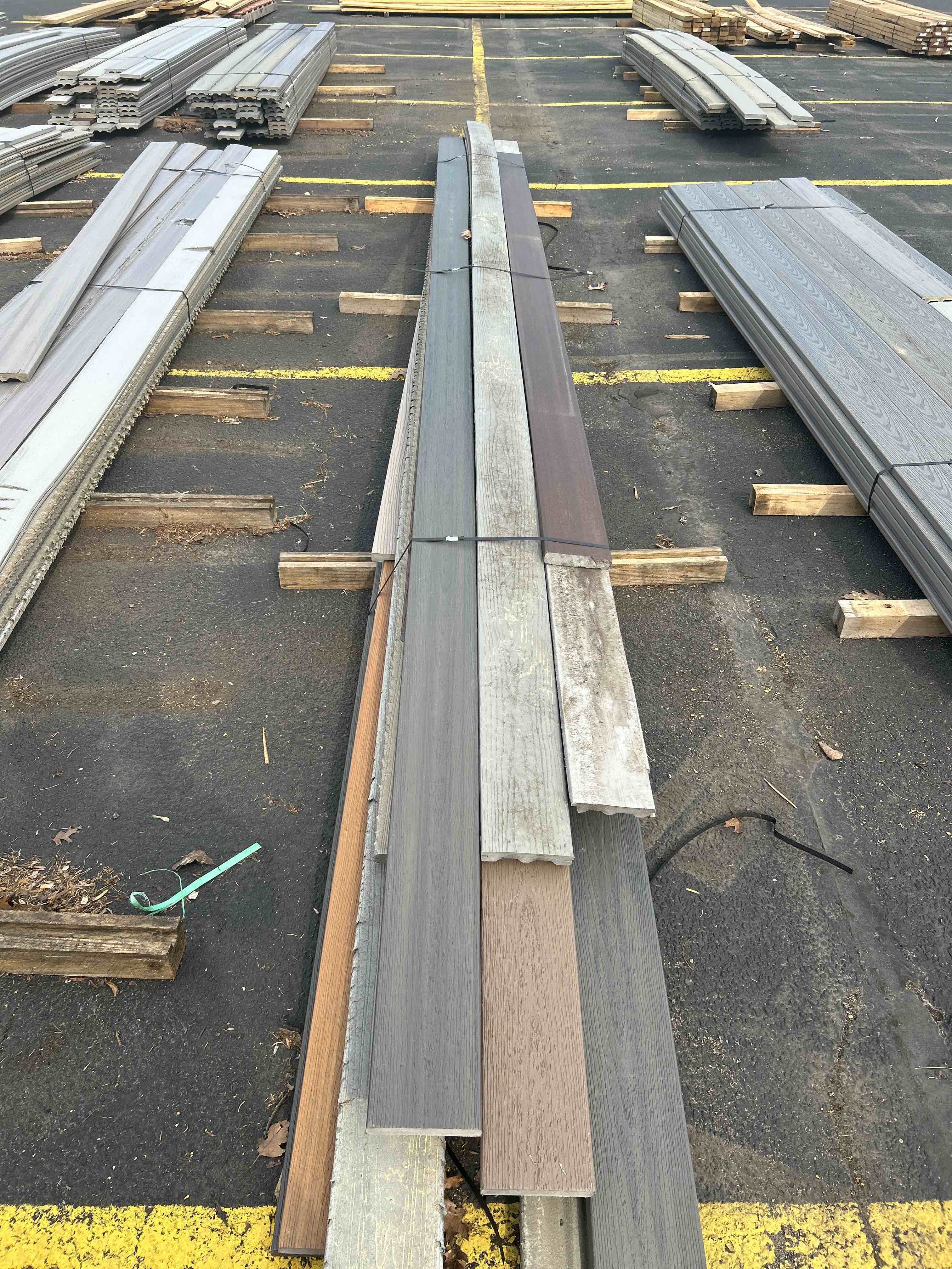 16’x5 3/8 various grey and brown composite deck boards