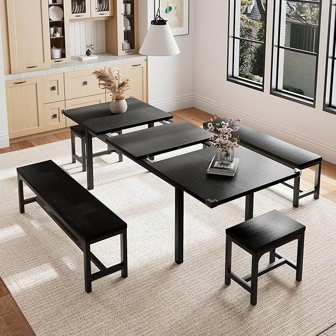 Retro Design Black Dining Room Table
