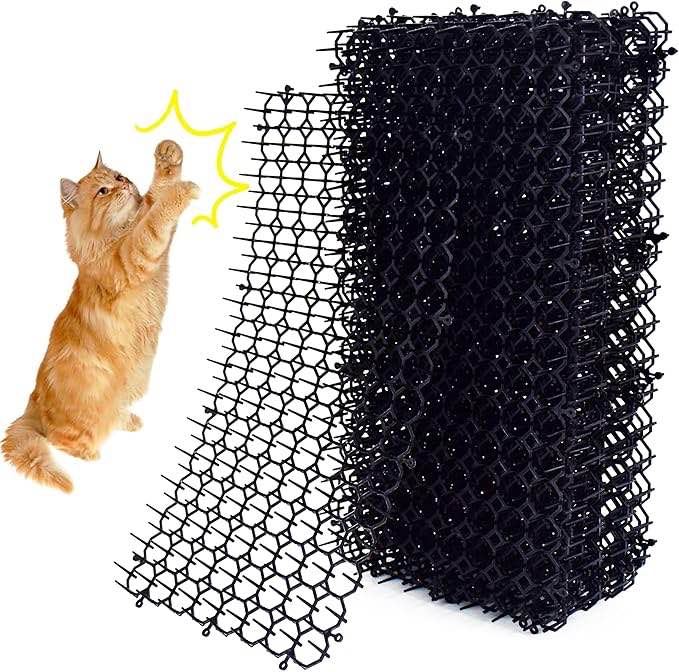 10 Pack Cat Scat Mat with Spikes, Scat Mat for Cats Cat Deterrent Mat Digging Stopper Repellent Spike Mat
