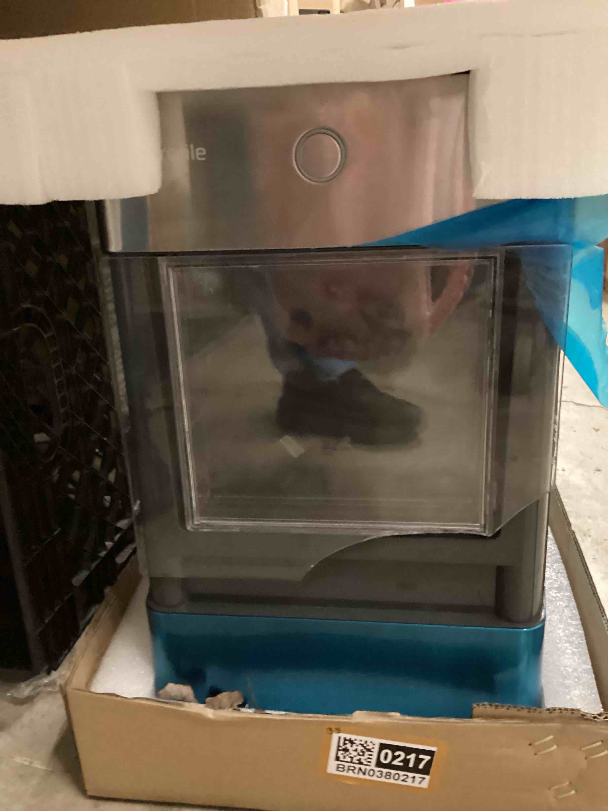 Condition photo showing As Is for GE Profile Opal 2.0 Ultra Nugget Ice Maker with Scale Inhibiting Filter, Scoop Included, 38 lbs in 24 Hours, Pellet Ice Machine with WiFi & Smart Connected, Stainless Steel