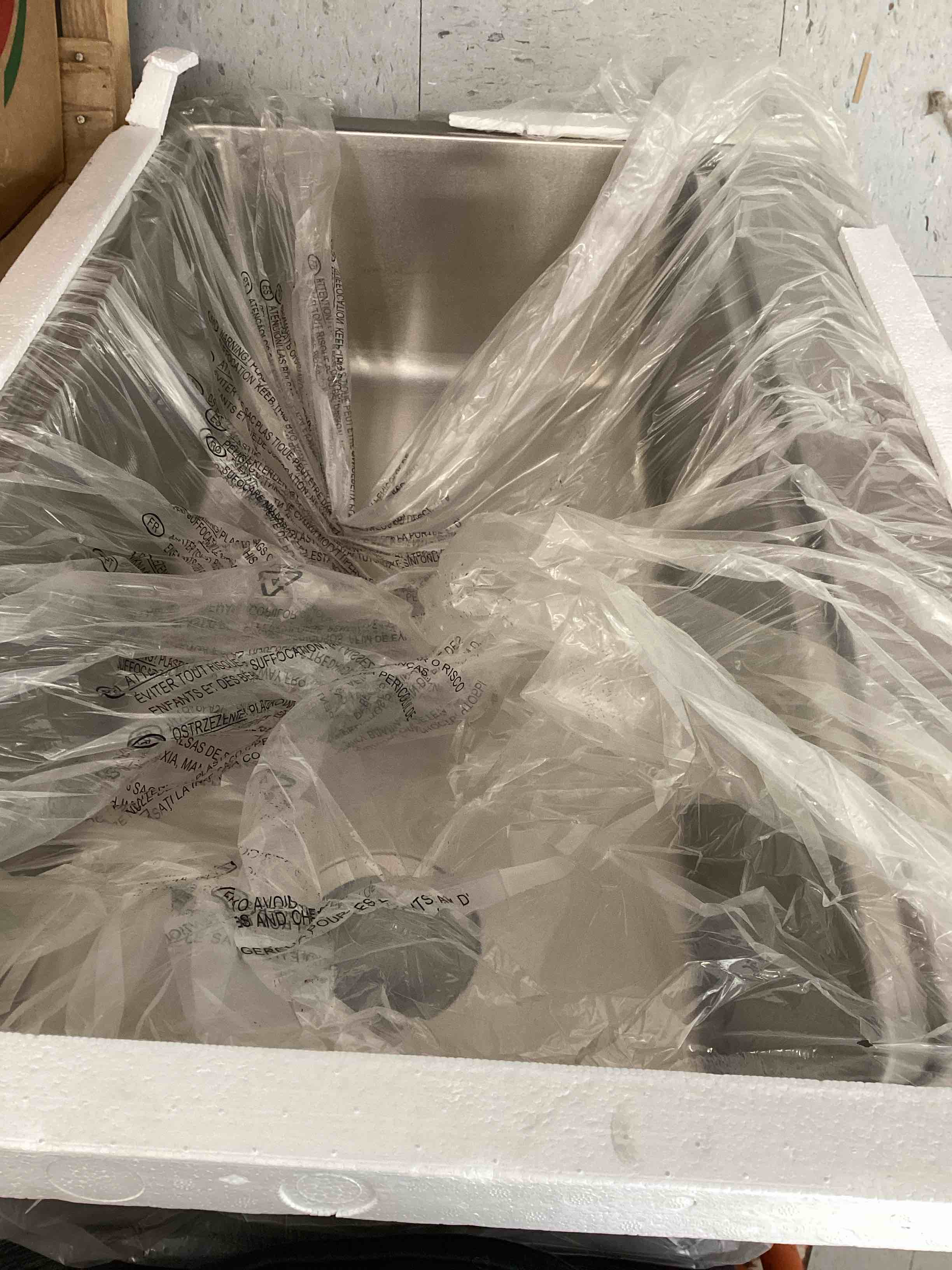 Condition photo showing As Is for 33 x 22 x 9 Inch Top-mount/Drop-in Stainless Steel Single Bowl Kitchen Sink - Stainless Steel-1 Faucet Hole