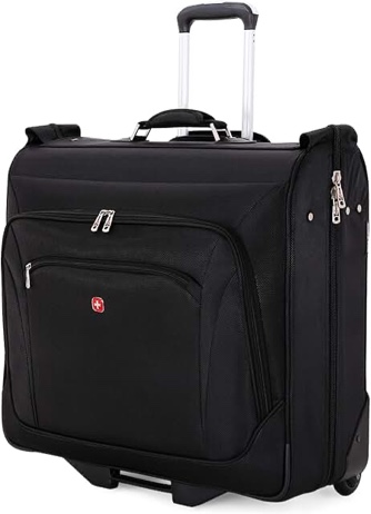 SwissGear 7895 Premium Rolling Garment Bag, Black, 24-Inch