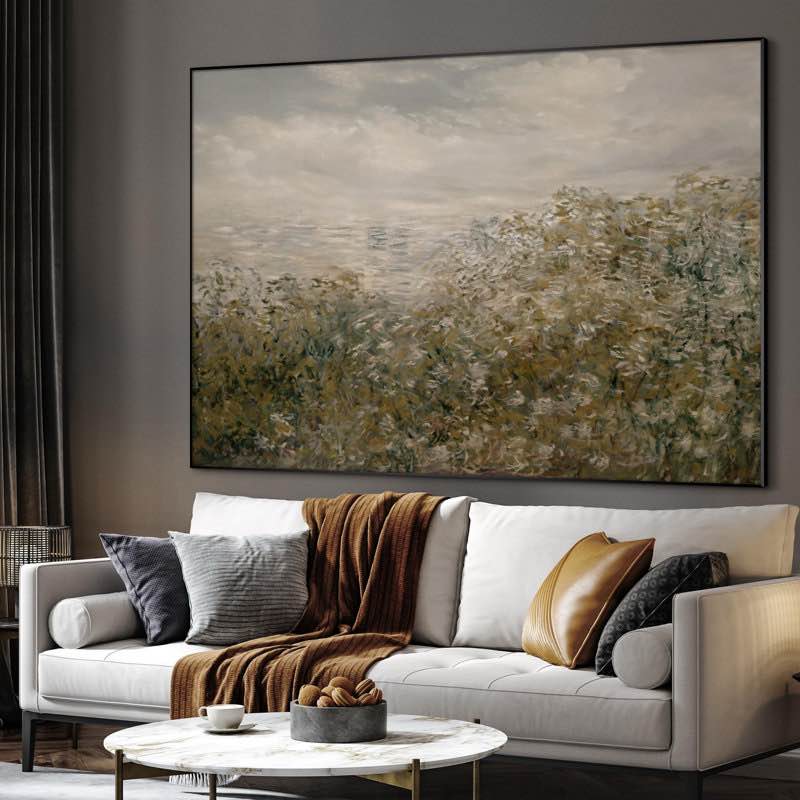 Exua Largs Framed Wall Art Impressionist Landscape Yath Bushes by