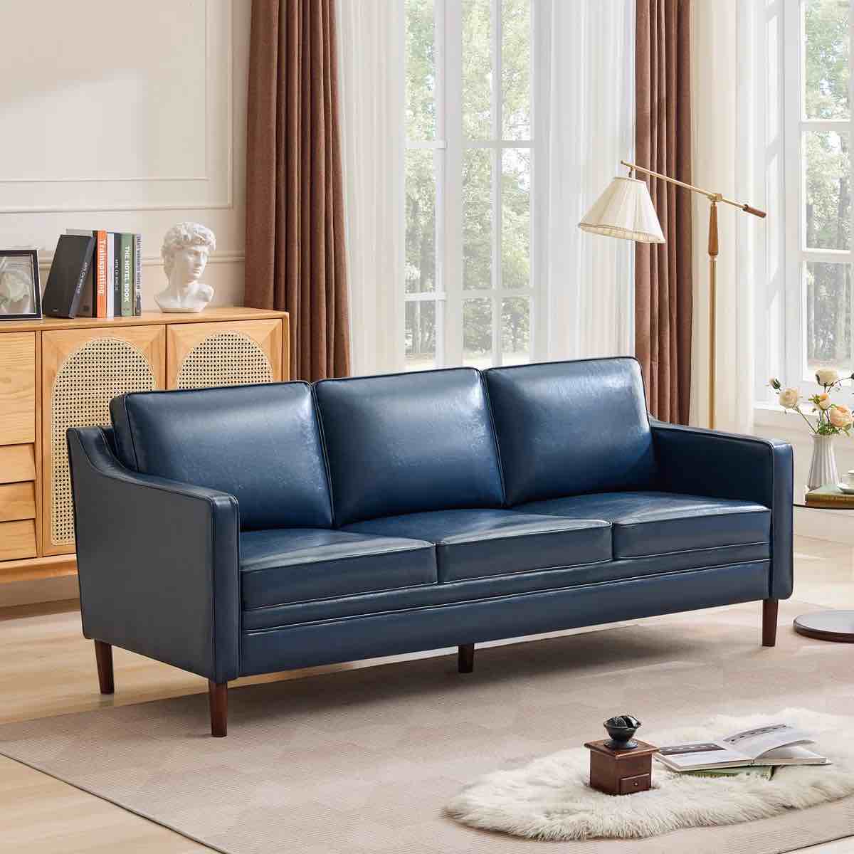 Azriah 80.3%" Faux Leather Square arm sofa