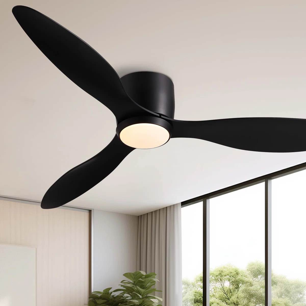 Jamarreon 42'/52" Low Profile Dimmable Ceiling Fan with LED Lights