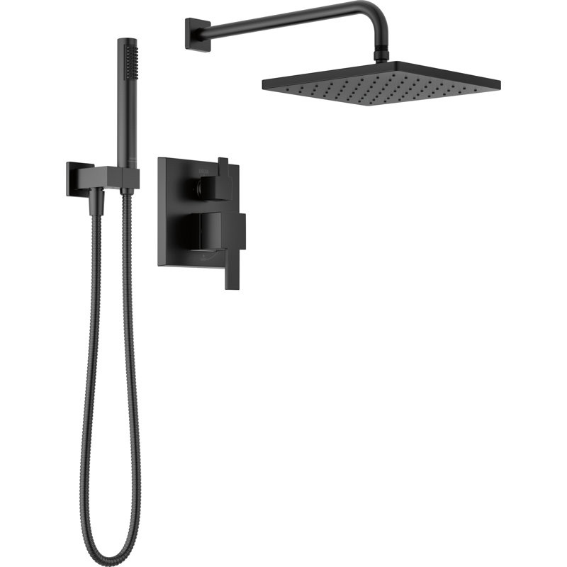 Modern Raincan Square Shower System, Rain Shower Head with Hand 