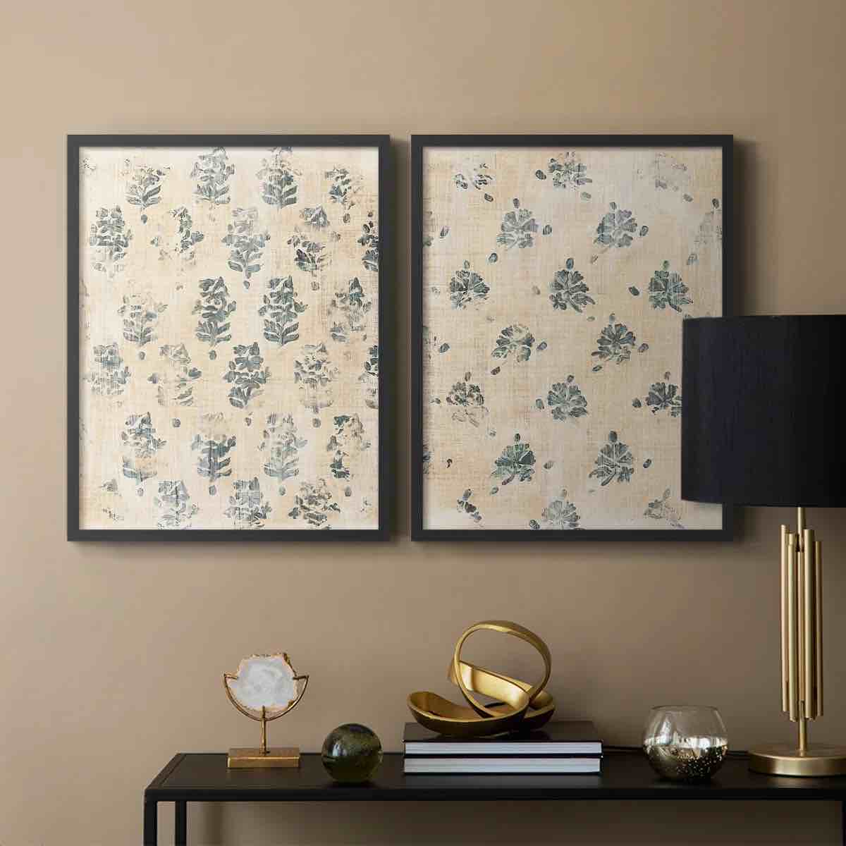 Vintage Blockprint I - Premium Framed Print - Ready to Hang - No N