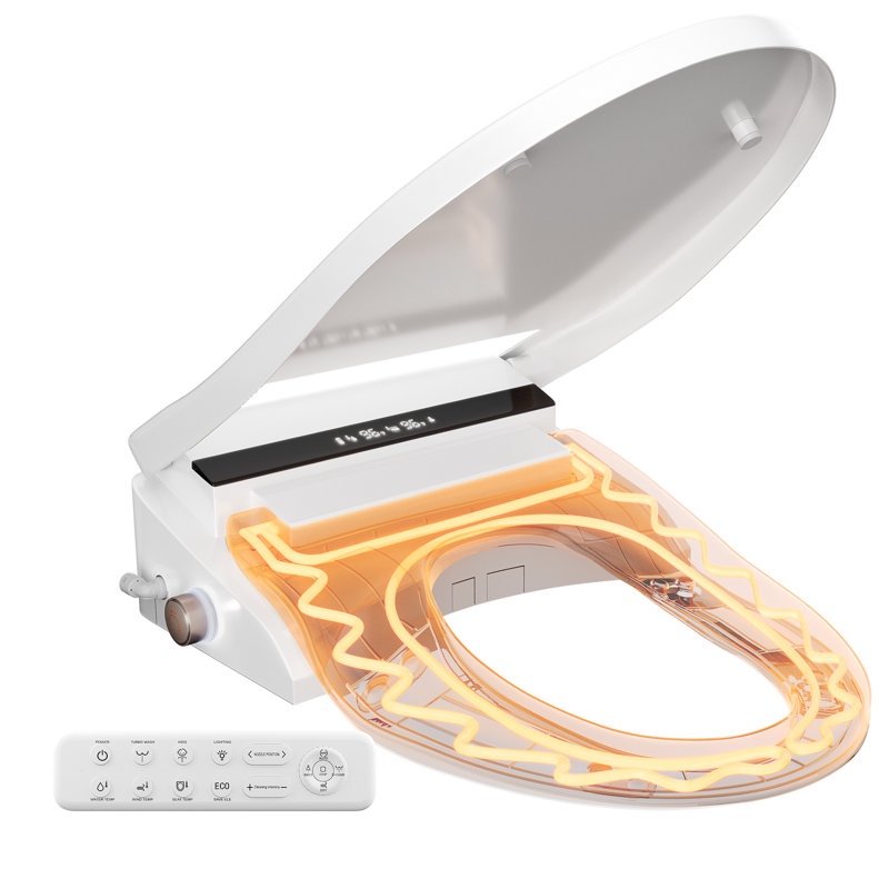 Elongated Smart Bidet Toilet Seat, Plug - in Heated Seat Bidet