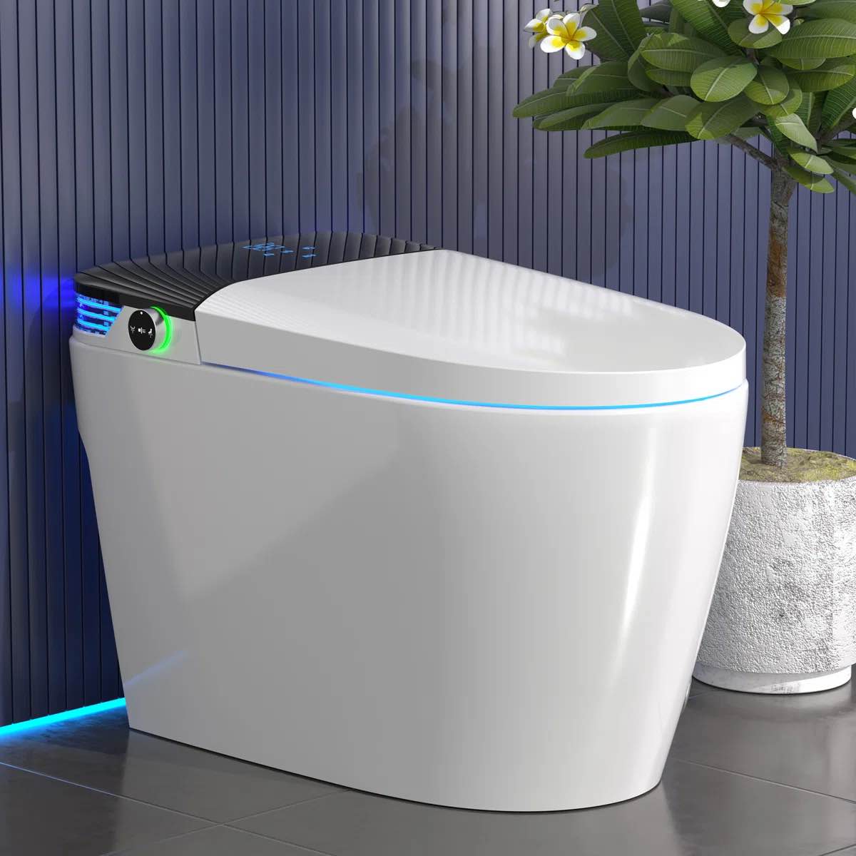 BCAN Smart Toilet with Tankless Bidet Wash, Auto Open Lid, 1.28 Gal