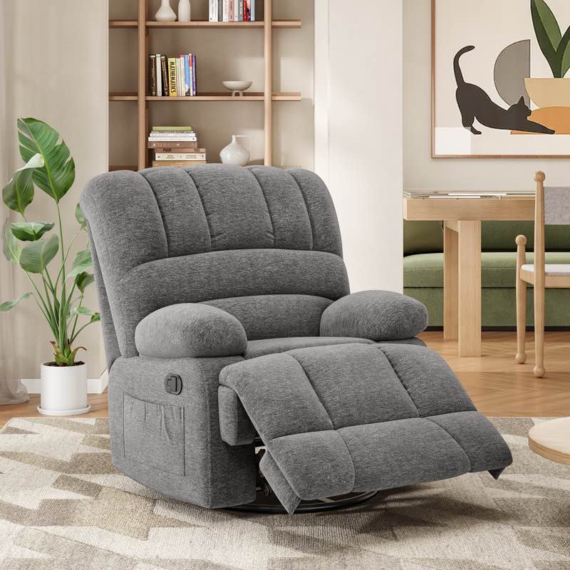 Heald 40.94"W Upholstered Swivel Rocker Recliner