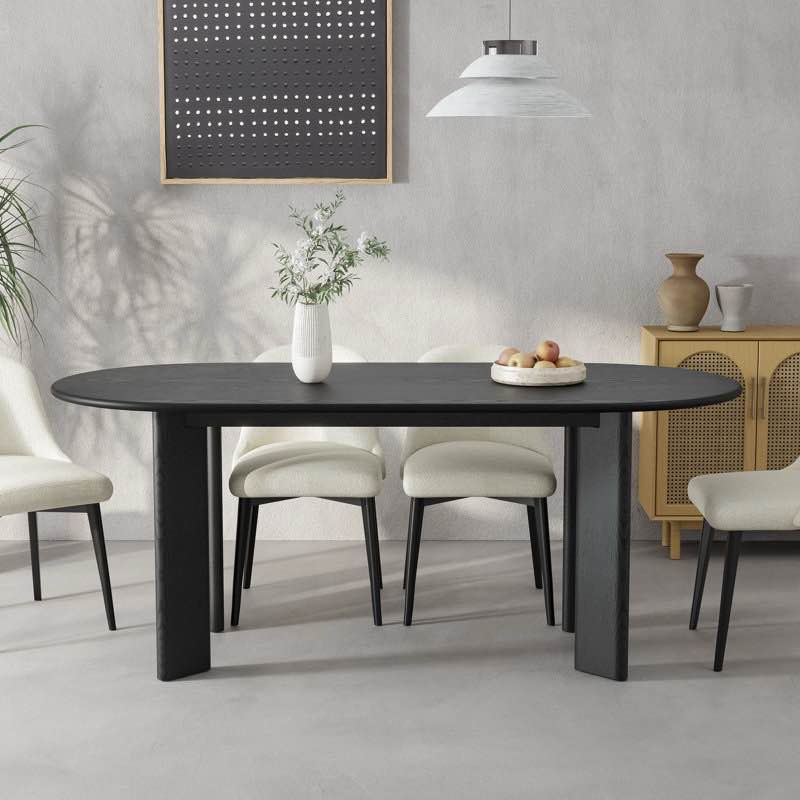67âLÃ33.5"W Oval Wood Dining Table Kitchen Table with 4 Legs