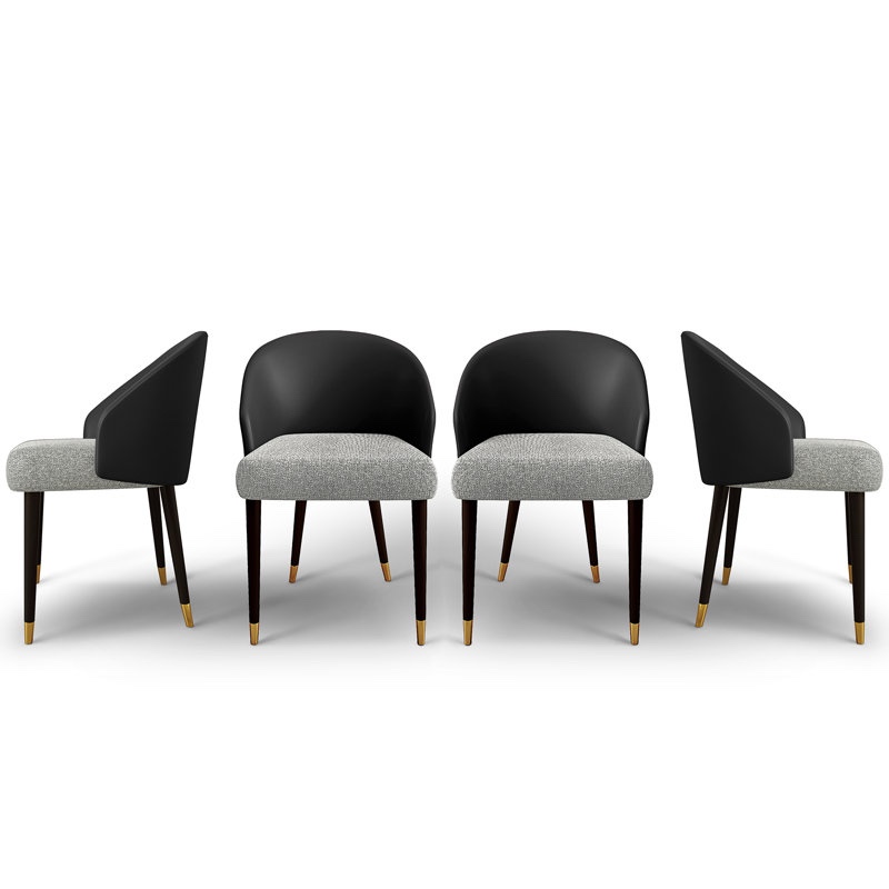  Modern Faux Leather Dining Chairs Uphoistered Solid (set of 4)