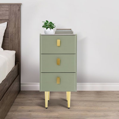 Bedside Table Narrow Nightstand Narrow Side Table With 3 Drawers 