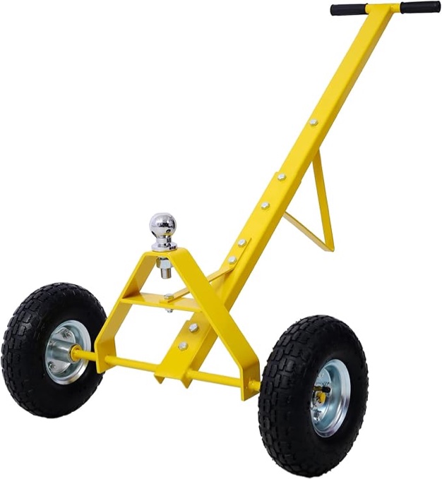 Trailer Dolly with Pneumatic Tires 600 Lb. Maximum Capacity Yellow