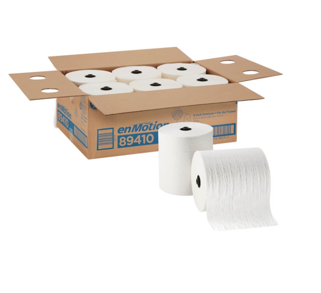 enmotion Premium Recycled Hardwound Paper Towels, 1-ply, 425 ft./Roll, 6 Rolls/Carton (89410