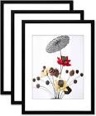 THREELOVE 18x24 Frame White, Display 16x20 Picture with Mat Or 18x24 Picture Without Mat, Wall Mounting Home Decor Picture Photo Frame, Set of 3 18x24 Black