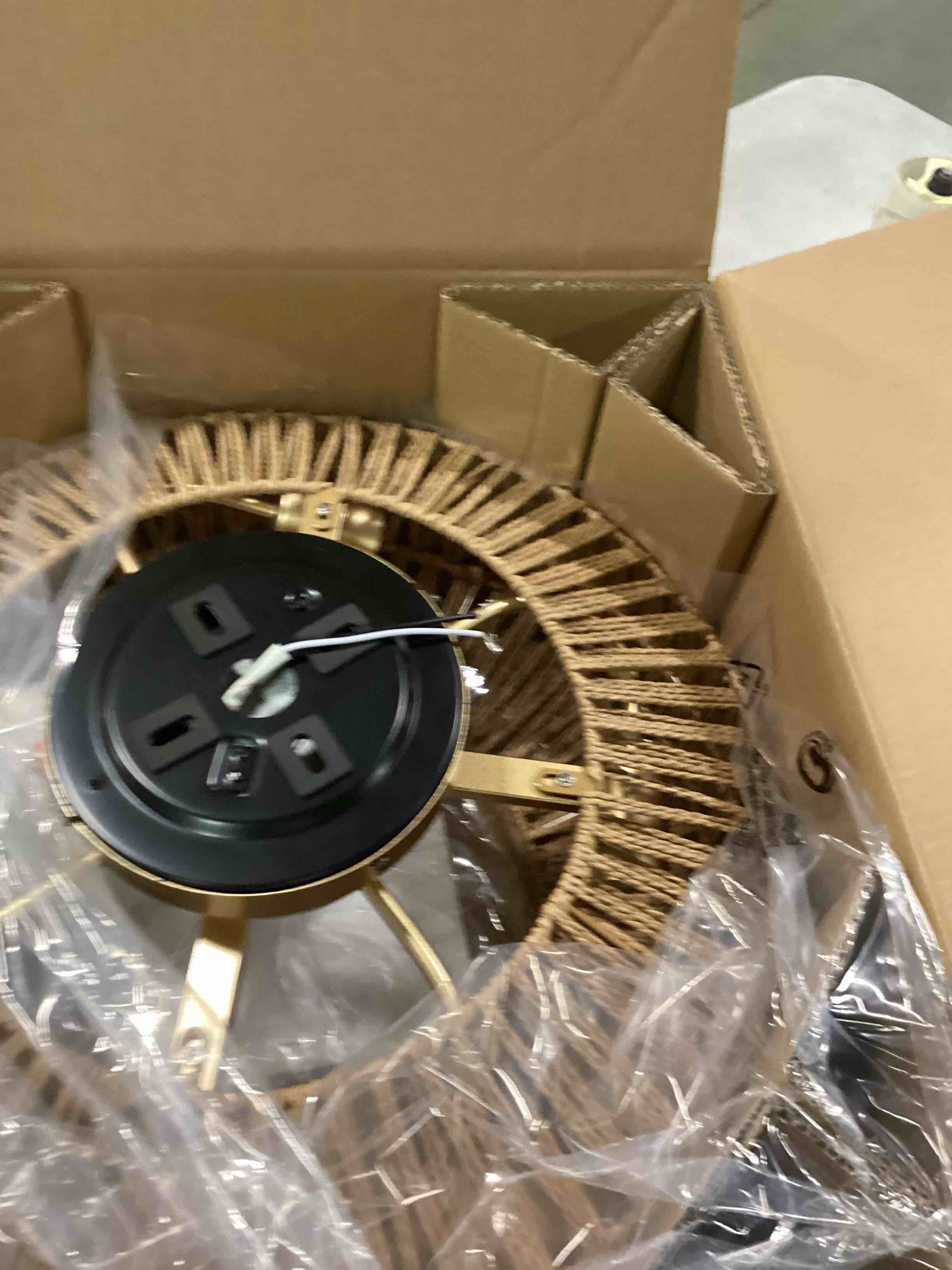 Gutenliter 20" Woven Caged Low Profile Bladeless Ceiling Fan with Light