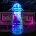 Joiedomi 12 FT Tall Halloween Inflatable UFO Decoration with Built-in LEDs, Halloween Blow Up UFO for Halloween Outdoor Decoration Yard Garden Lawn Holiday Party Decoration