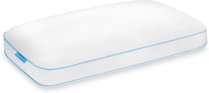Vibe Cooling Gel Infused Memory Foam Pillow, Standard, White size 18 in. x 26 in.