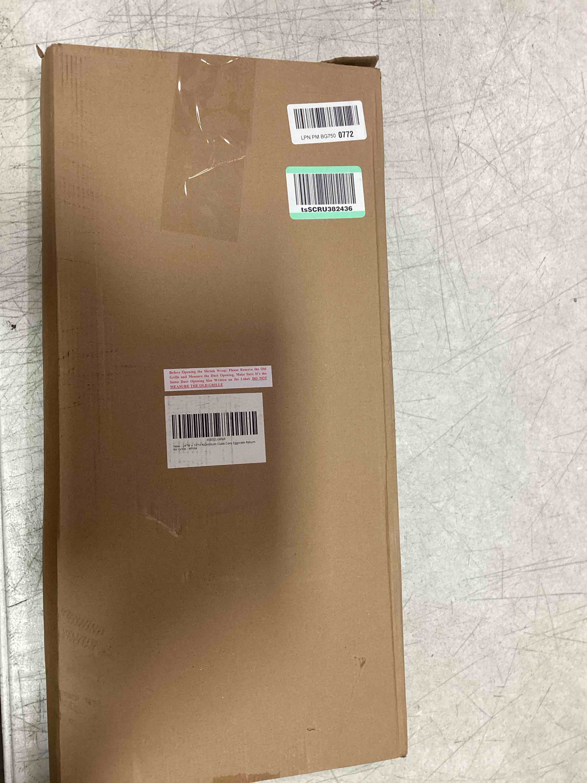 24" x 10" [Duct Opening] Aluminum Eggcrate Return Air Grille Low